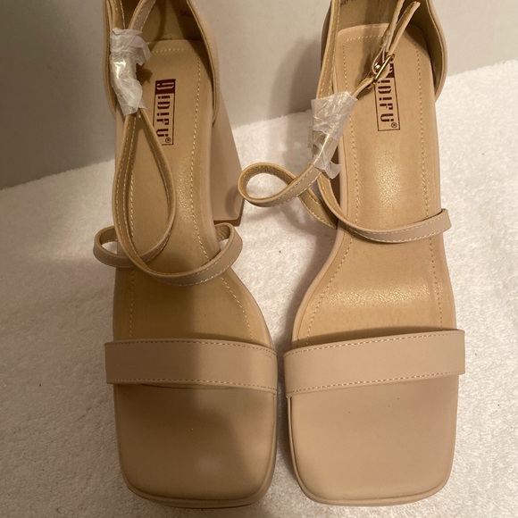 Chic Nude Strappy Heels by Dune - Picture 1 of 5